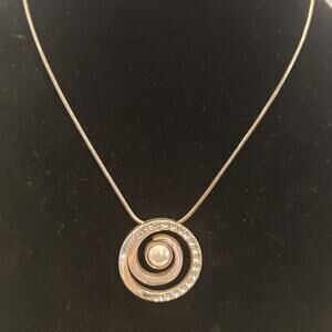 Brighton Crystal and pearl Jeweled swirl‎ Pendant Necklace